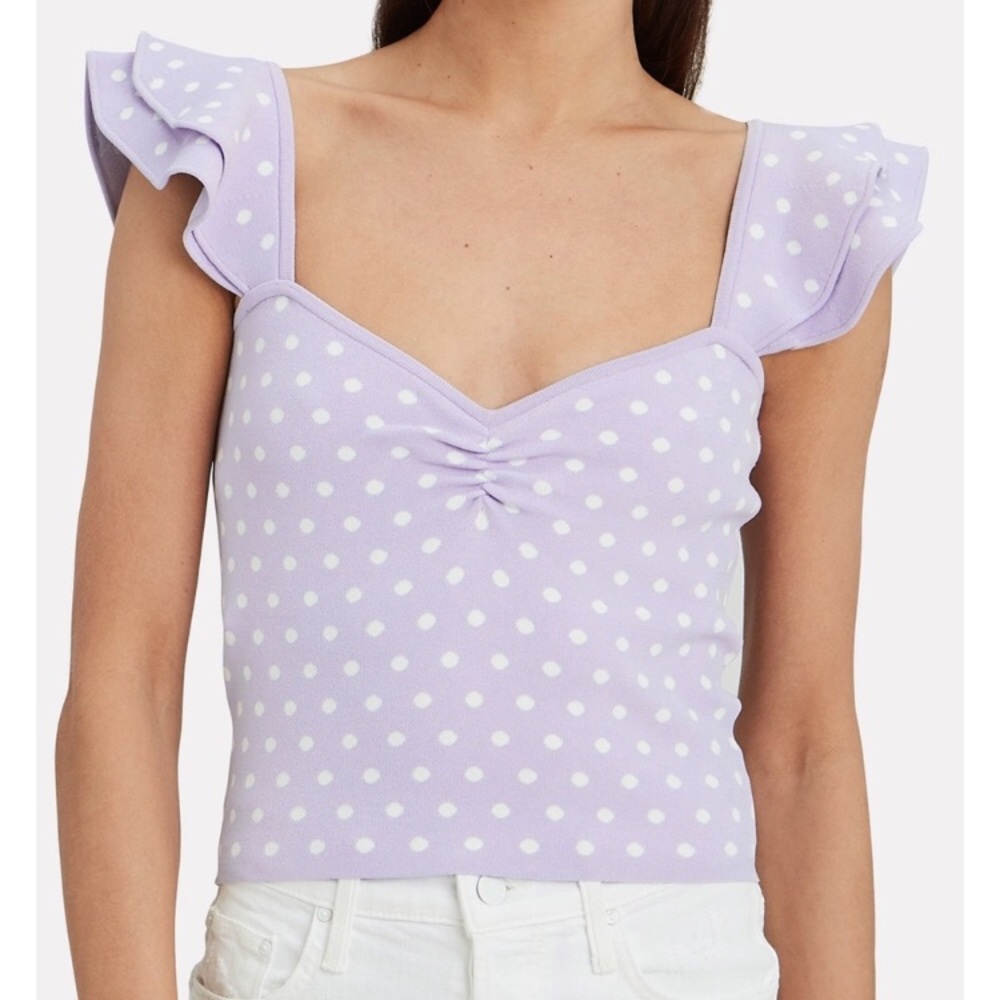 Polka Dot Ruffle Top
